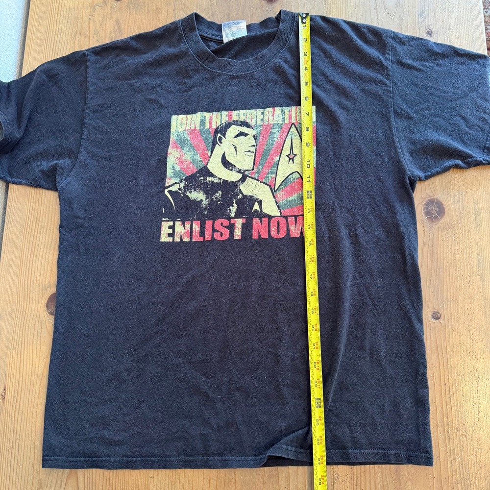 Star Trek Join The Federation Enlist Now Graphic Shirt Black Mens Size Large - Picture 2 of 5